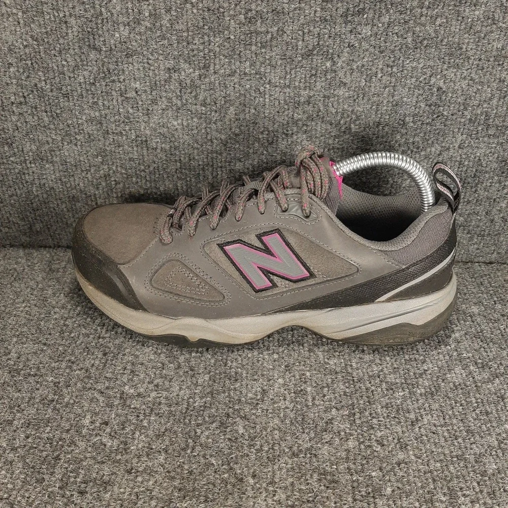 New Balance 627 Work Shoes Womens SZ 8 Gray Black Safety Toe No Slip WID627v2
